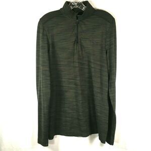 Under Armour Shirt Mens Sz M Heat Gear Dark Green Fitted 1/4 Zip Top Threadborne